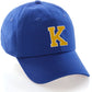 I&W Hatgear Customized Letter Initial Baseball Hat A to Z Team Colors, Blue Cap White Gold
