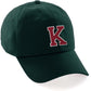 Custom Hat A to Z Initial Letters Classic Baseball Cap, Dk Green Hat White Red