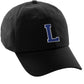 I&W Hatgear Customized Letter Initial Baseball Hat A to Z Team Colors,Black Cap White Blue