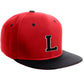 Classic Snapback Hat Custom A to Z Initial Letters, Red Black Cap White Black