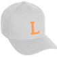 Daxton Classic Structured Baseball Hat Custom A to Z Initial White Neon Orange Letter