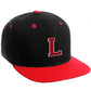 Classic Snapback Hat Custom A to Z Initial Letters, Black Red Cap White Red