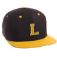 Classic Snapback Hat Custom A to Z Initial Letters, Black Gold Cap White Gold