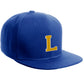 Classic Snapback Hat Custom A to Z Initial Raised Letter, Royal Cap White Gold