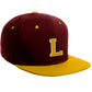 Classic Snapback Hat Custom A to Z Initial Letters, Burgundy Gold Cap White Gold