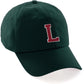 Custom Hat A to Z Initial Letters Classic Baseball Cap, Dk Green Hat White Red