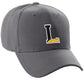 Daxton Two Tone Initial Numbers Letters Structured Baseball Charcoal Hat
