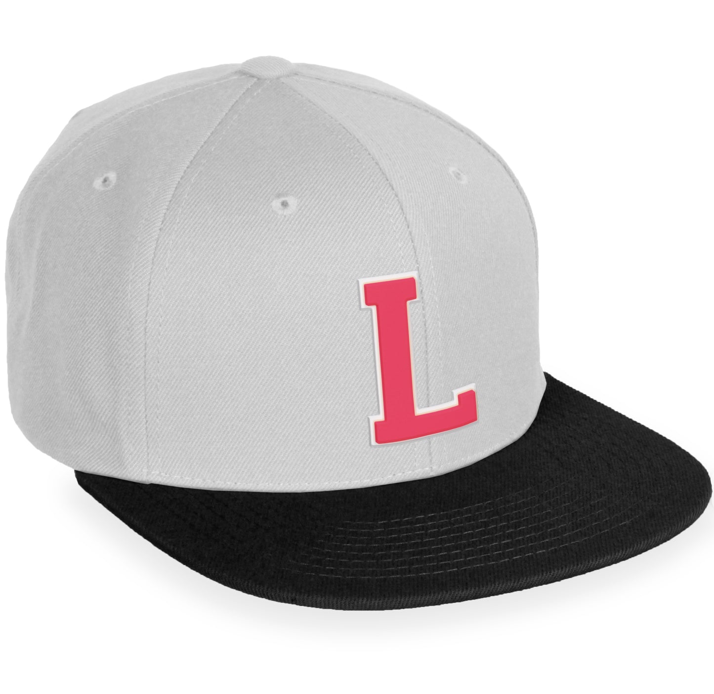 Daxton Classic Snapback White Rose A to Z Letters Flat Bill Visor Cap