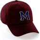 Custom Hat A to Z Initial Letters Classic Baseball Cap, Burgundy Hat White Navy