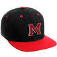 Classic Snapback Hat Custom A to Z Initial Letters, Black Red Cap White Red