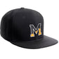 Daxton Classic Snapback Initial Numbers Letters Flat Bill Visor Black Cap