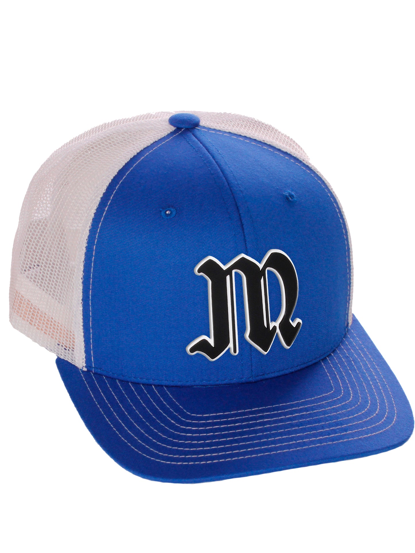 Daxton Classic Baseball Trucker Hat Old English A to Z Letters Numbers Structured Mid Profile Cap