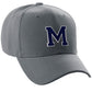 Classic Baseball Hat Custom A to Z Initial Team Letter, Charcoal Cap White Navy