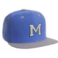 Classic Snapback hat Custom A to Z Initial Letters, Blue Gray Cap Black White