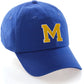 I&W Hatgear Customized Letter Initial Baseball Hat A to Z Team Colors, Blue Cap White Gold