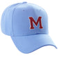 Classic Baseball Hat Custom A to Z Initial Team Letter, Sky Cap White Red
