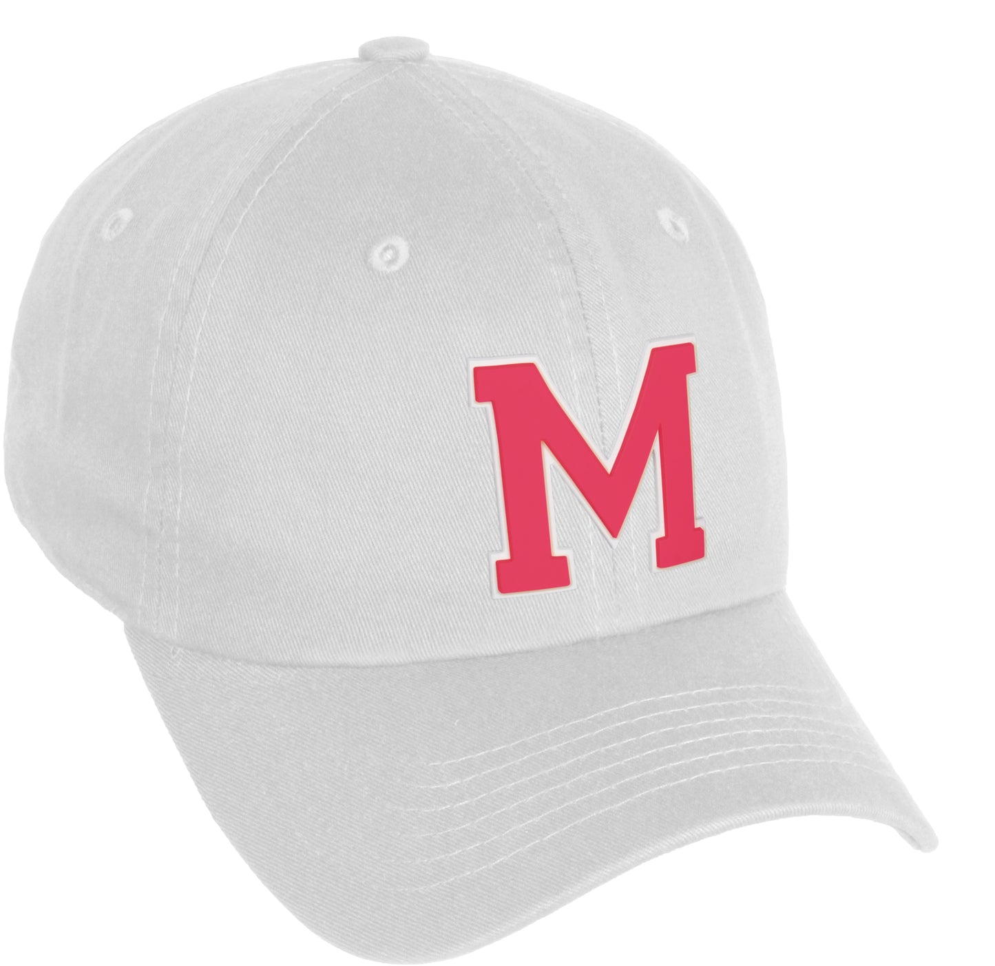 Daxton Classic 3D Varsity White Rose Initial Letters Baseball Dad Hat
