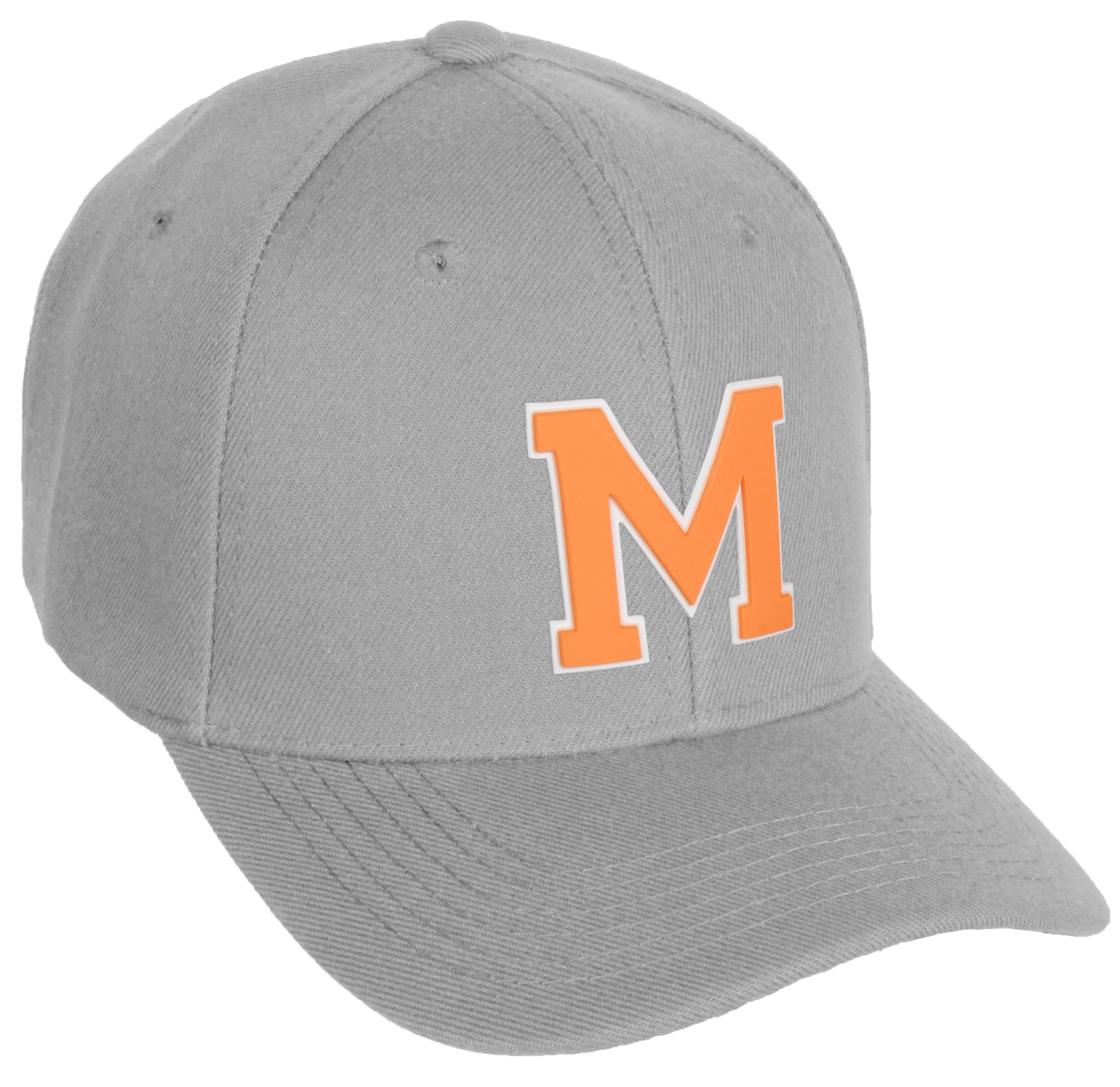 Daxton Classic Structured Baseball Hat Custom A to Z Initial White Neon Orange Letter