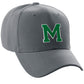 Classic Baseball Hat Custom A to Z Initial Team Letter, Charcoal Cap White Green