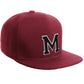 Classic Snapback Hat Custom A to Z Initial Letters, Burgundy Cap White Black