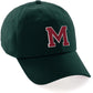 Custom Hat A to Z Initial Letters Classic Baseball Cap, Dk Green Hat White Red