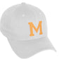 Daxton Classic 3D Varsity White Neon Orange Initial Letters Baseball Dad Hat