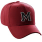Classic Baseball Hat Cutom A to Z Initial Team Letter, Burgundy Cap White Black