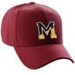 Daxton Two Tone Initial Numbers Letters Structured Baseball Burgundy Hat