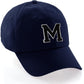 I&W Hatgear Customized Letter Initial Baseball Hat A to Z Team Colors, Navy Cap White Black