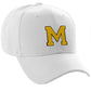 Classic Baseball Hat Custom A to Z Initial Team Letter, White Cap Black Gold