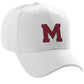 Classic Baseball Hat Custom A to Z Initial Team Letter, White Cap Black Red