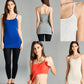 Emmalise Women Camisole Built in Bra Wireless Fabric Support Long Layering Cami