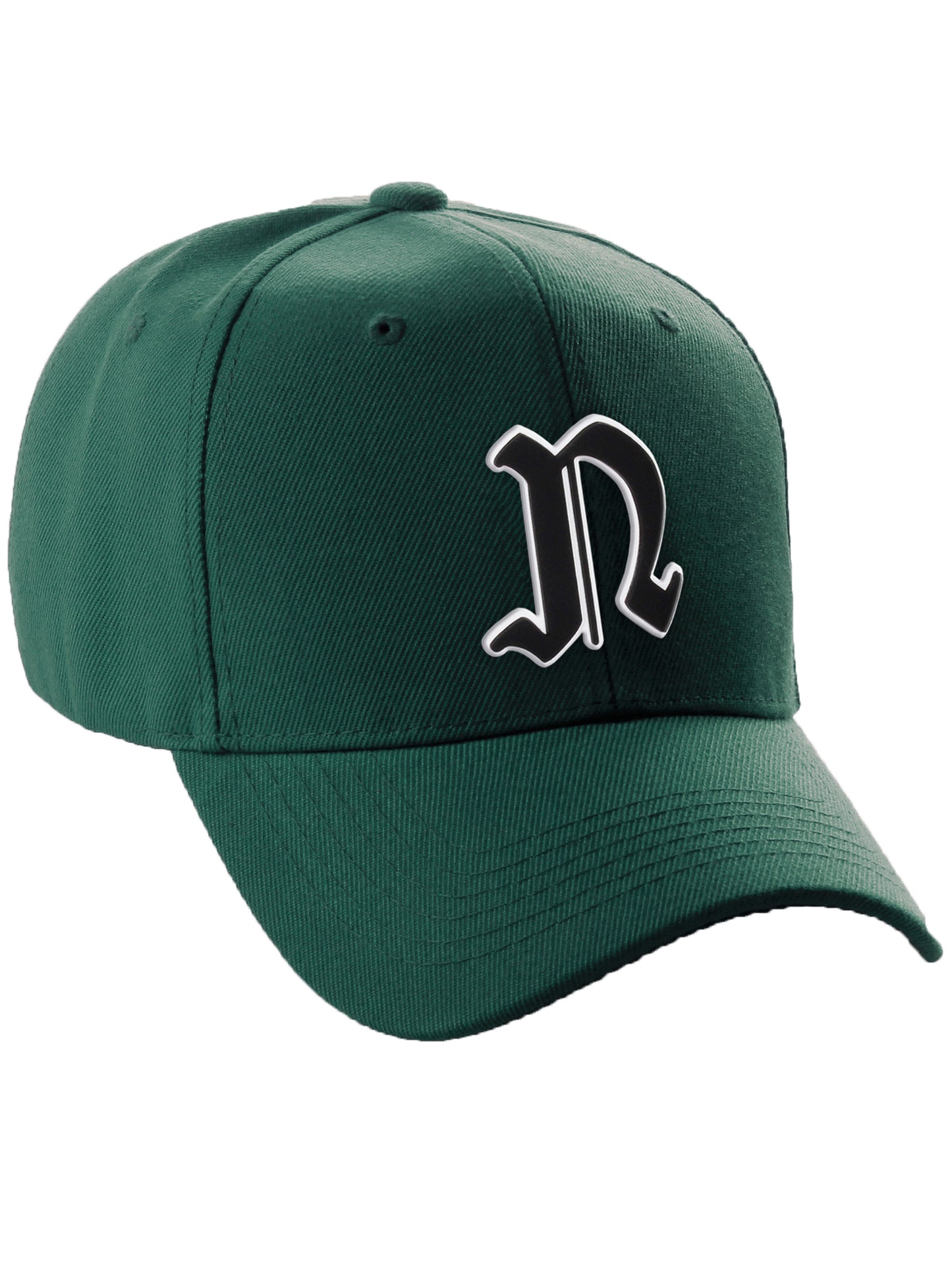 Daxton Structured Baseball Hat Cap Old English A to Z Letter Number Initial