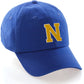 I&W Hatgear Customized Letter Initial Baseball Hat A to Z Team Colors, Blue Cap White Gold