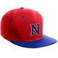 Classic Snapback Hat Custom A to Z Initial Letters, Red Royal Cap White Royal