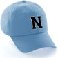 Customized Letter Initial Baseball Hat A to Z Team Colors, Sky Cap White Black