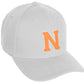 Daxton Classic Structured Baseball Hat Custom A to Z Initial White Neon Orange Letter