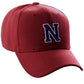 Classic Baseball Hat Custom A to Z Initial Team Letter, Burgundy Cap White Navy