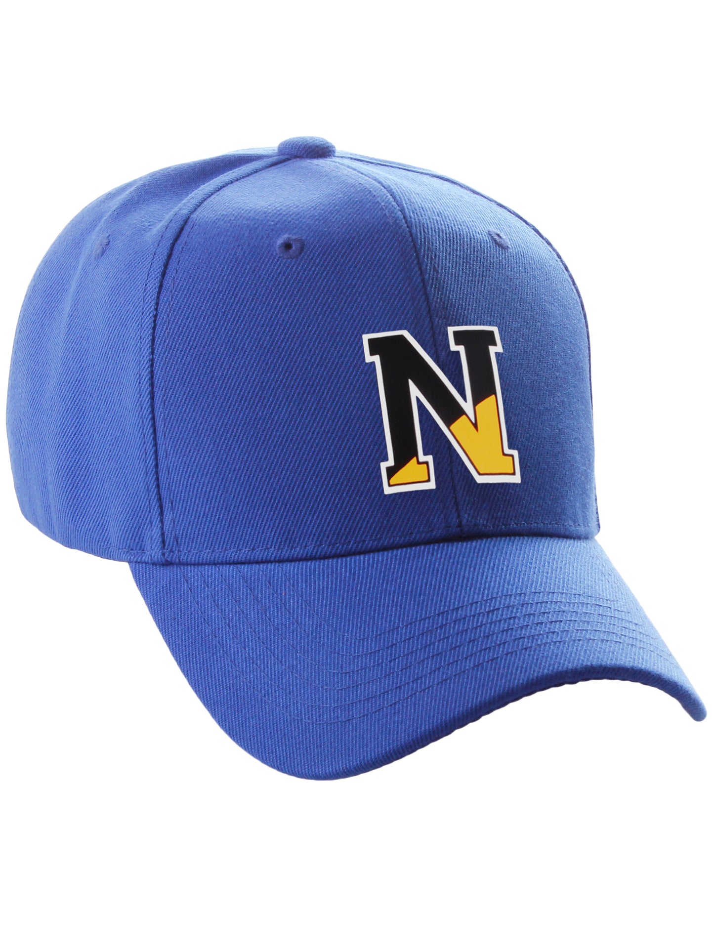 Daxton Two Tone Initial Numbers Letters Structured Royal Baseball Royal Hat