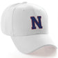 Classic Baseball Hat Custom A to Z Initial Team Letter, White Cap Red Blue