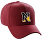 Daxton Two Tone Initial Numbers Letters Structured Baseball Burgundy Hat
