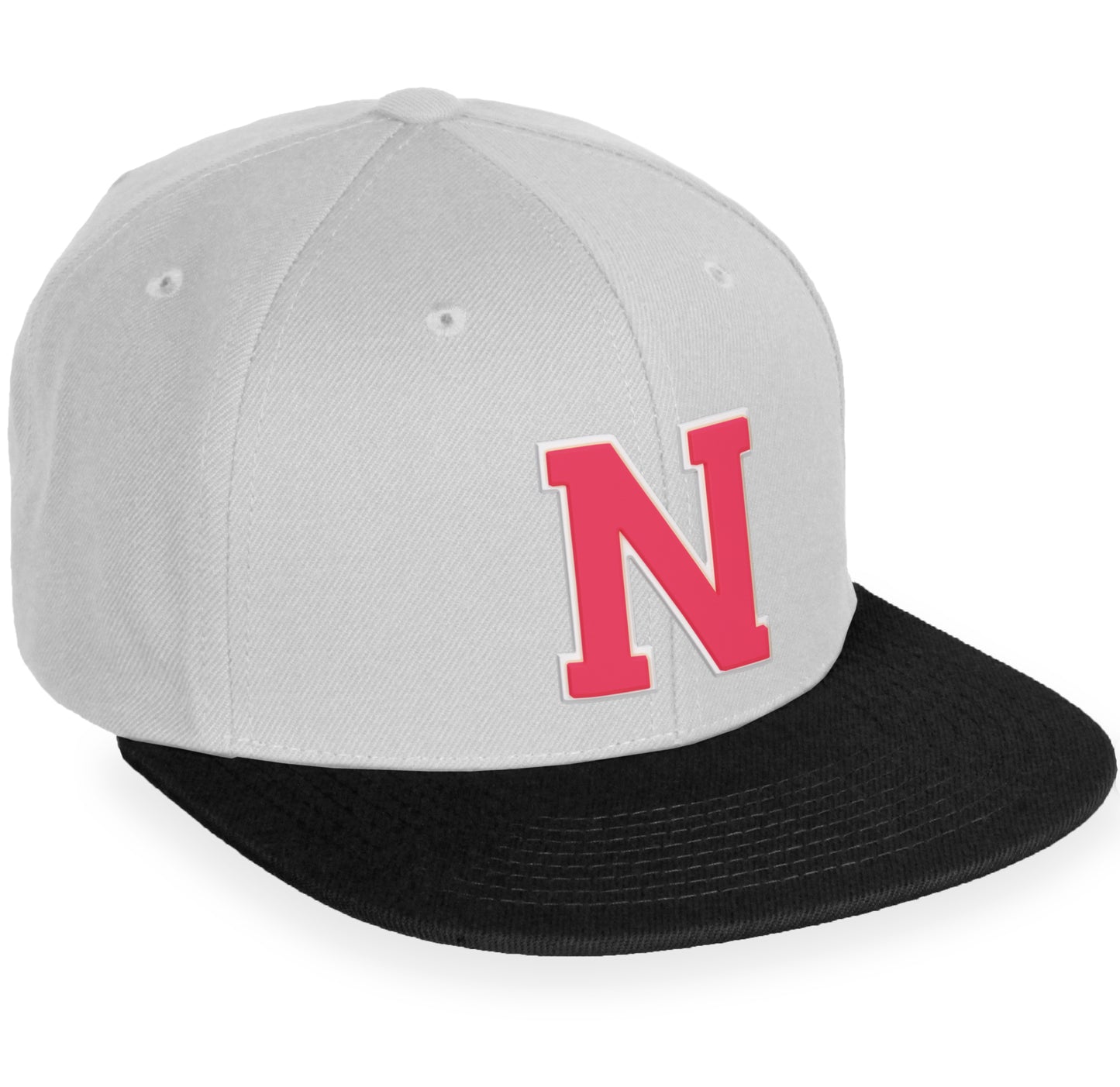 Daxton Classic Snapback White Rose A to Z Letters Flat Bill Visor Cap