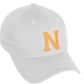 Daxton Classic 3D Varsity White Neon Orange Initial Letters Baseball Dad Hat