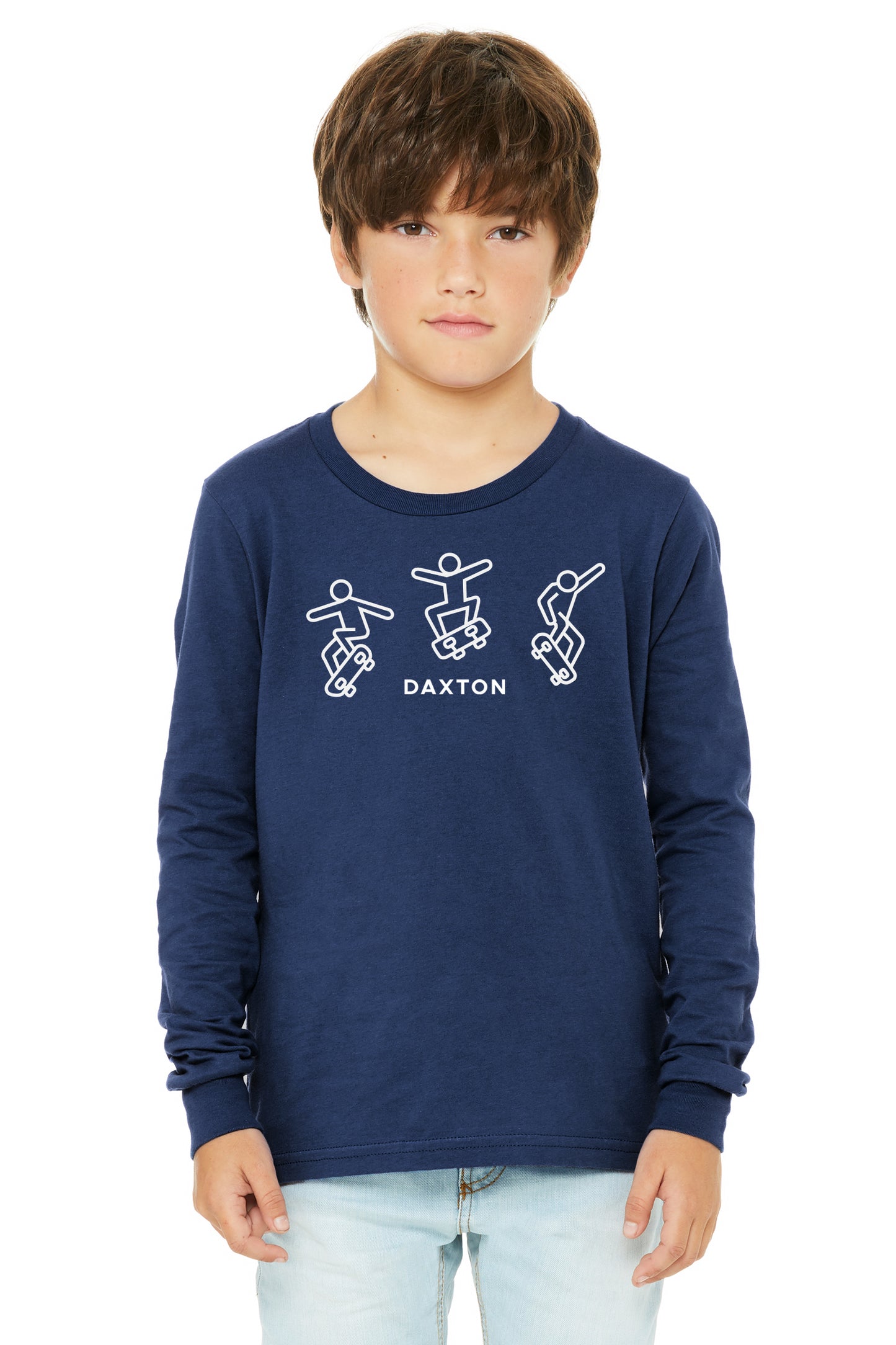 Daxton Youth Long Sleeve Skating Tee Basic Tshirt Tops