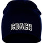 Coach Arch Letters Winter Knit Cuffless Beanie 3D Raised Layers