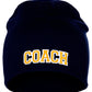 Coach Arch Letters Winter Knit Cuffless Beanie 3D Raised Layers