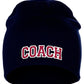 Coach Arch Letters Winter Knit Cuffless Beanie 3D Raised Layers