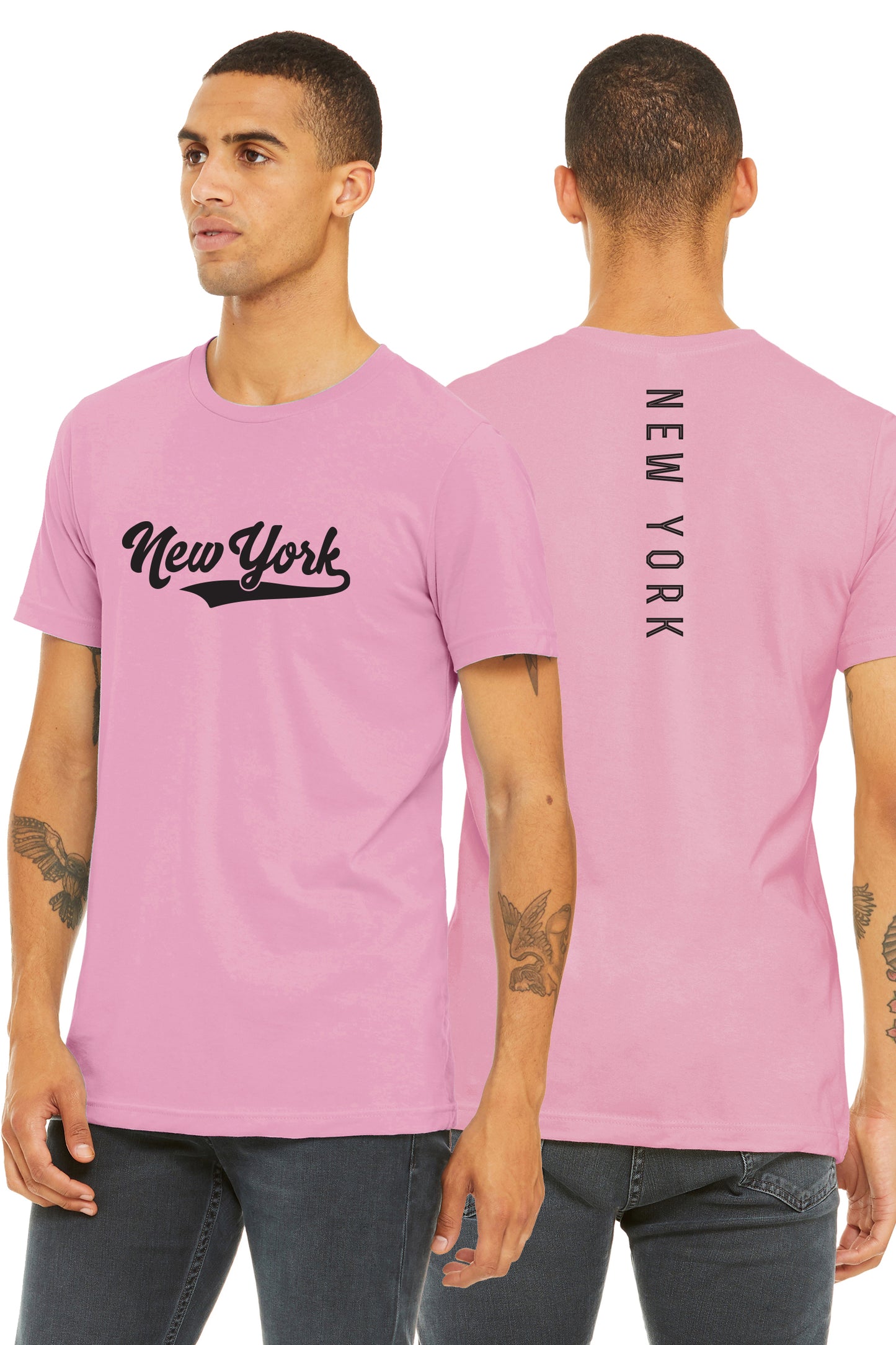 Daxton Adult Unisex Tshirt New York Script with Vertical on the Back