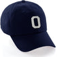 I&W Hatgear Customized Letter Initial Baseball Hat A to Z Team Colors, Navy Cap Black White