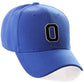 Classic Baseball Hat Custom A to Z Initial Team Letter, Blue Cap White Black